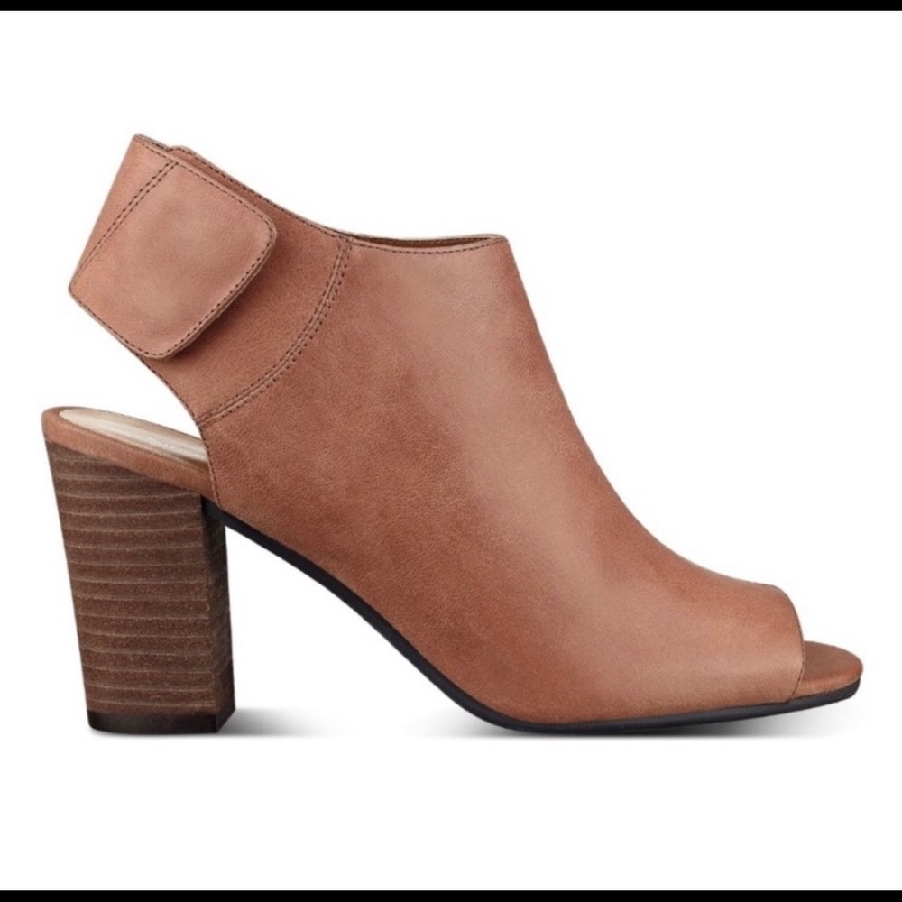 Nine West Tan Peep Toe Booties